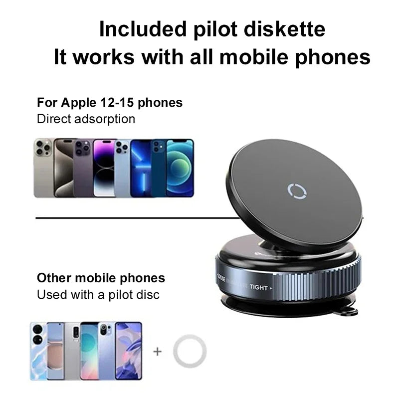 Vacuum Magnet Car Bracket Upgraded Version Multi-angles Adjustment Strong Magnetic Suck Foldable Car Navigation Phone Holder